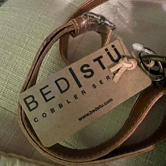 BED|STU Woven Tan and Cream Crossbody Bag - Picture 2 of 3